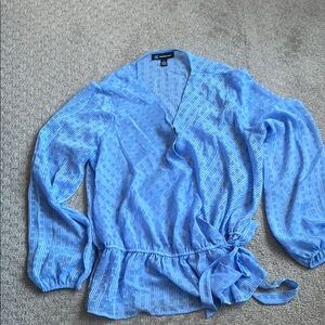 Blue Wrap Blouse